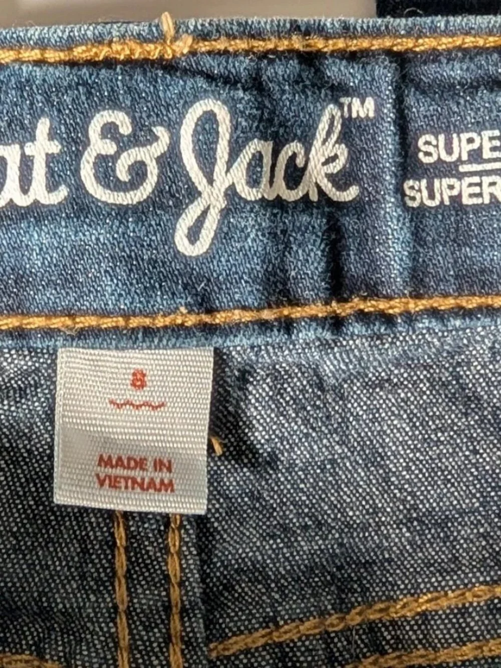 Cat & Jack Kids Dark Blue Straight Denim Pants Size 8 Stretch